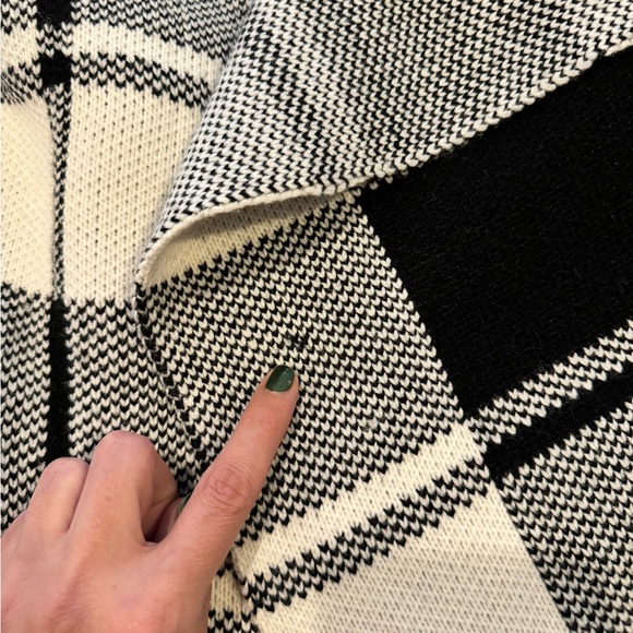 De Philo Black & White Plaid Draped Sweater Jacket Oversized Cardigan Size S - Picture 11 of 13